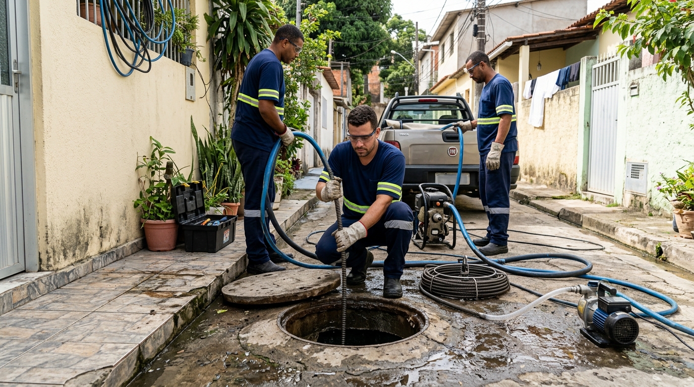 Desentupimento de Esgoto com Hidrojateamento em João Pessoa‑PB